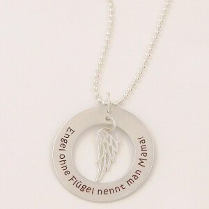 Silberkette Mama mit Lasergravur GONC5