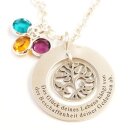 BOHO Silberkette Ornament mit Lasergravur auf...