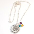 BOHO Silberkette Ornament mit Lasergravur auf Rückseite GONC37