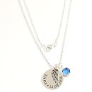 Silberkette mit Flügel Anhänger und Gravur GONC39