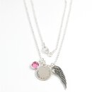 Silberkette mit Engelsflügel Gravurplättchen und Lasergravur GONC40