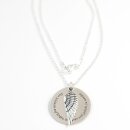 Silberkette mit Engelsflügel und personalisiertem Gravurplättchen GONC41