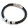 Lederarmband mit 3 gravierten Silberwalzen GONAS11