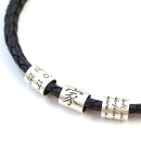 Lederarmband mit 3 gravierten Silberwalzen GONAS12