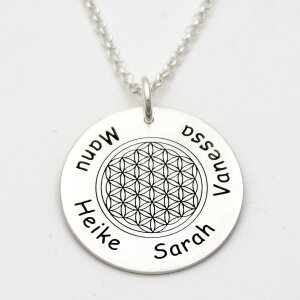 Silberanhänger mit Gravur Blume des Lebens GONC56