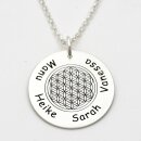 Silberanhänger mit Gravur Blume des Lebens GONC56