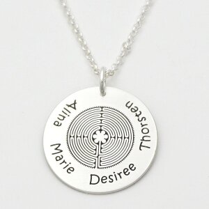 Silberanhänger mit Gravur Labyrinth von Chartres GONC55