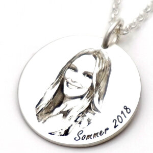 Anhänger mit Foto Gravur echt Silber GONC79