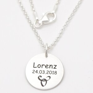 Sternzeichenkette Anhänger mit Gravur echt Silber GONC61