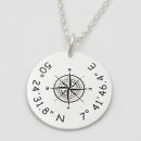 Kompassrose Silberscheibe mit individueller Lasergravur...