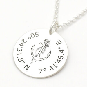 Anker Silberanhänger mit individueller Lasergravur GONC81