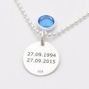 Taufschmuck mit Gravur Schutzengel Taufkette echt Silber mit Wunschkristall GONC86