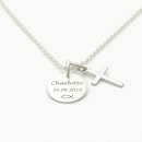 Taufkette mit Gravur Ichthys Kreuzanhänger...