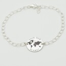 Armband mit Gravur Weltkarte Silberschmuck GONAS26