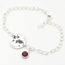 Armband mit Gravur Weltkarte Silber Kristall GONAS27