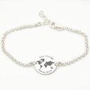 Silberarmband mit Gravur Weltkarte Silberschmuck GONAS31