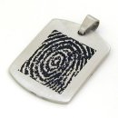 Lasergravur Fingerprint - Titanring Edelstahlring Armband Anhänger und...