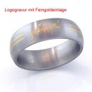 Lasergravur Titanringe mit Feingoldeinlage