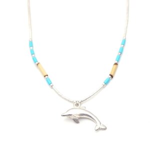 Indianerschmuck Liquidsilber Kette Delphin EBC00700
