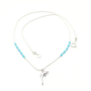 Indianerschmuck Liquidsilber Kette Delphin EBC007a