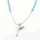 Indianerschmuck Liquidsilber Kette Delphin EBC007a