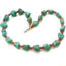 Indianerschmuck Türkis Koralle Collier
