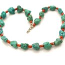 Indianerschmuck Türkis Koralle Collier