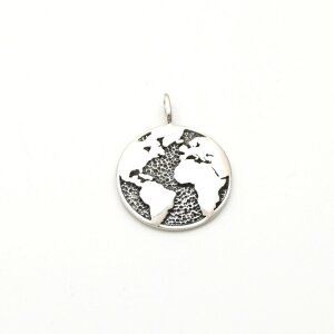 Silberschmuck Anhänger Weltkarte MXD1085